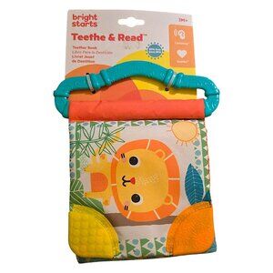 Bright Starts Teethe and Read Soft Plush Crinkle Baby Book Teether, BPA Free